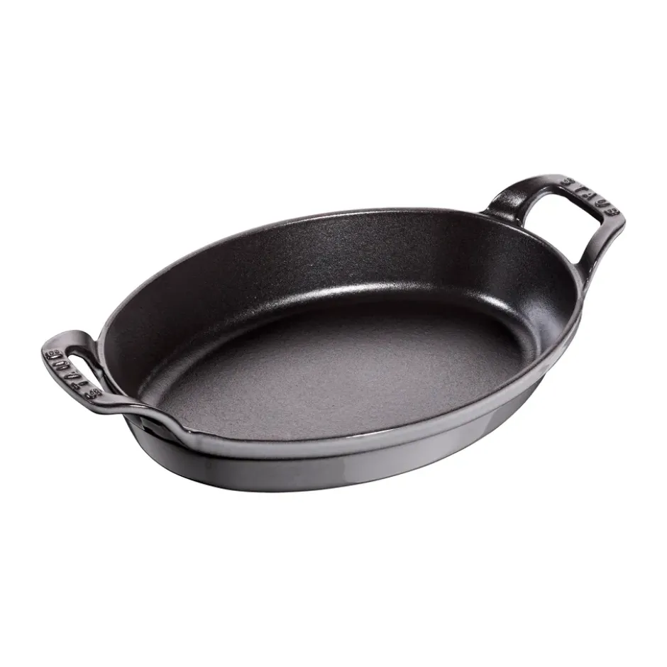 Staub oval ugnsform gjutjärn 24 cm, Grafitgrå