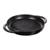 Staub Pure grillpanna gjutjärn rund svart, Ø22 cm