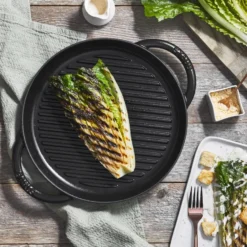 Staub Pure grillpanna gjutjärn rund svart, Ø30 cm