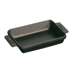 Staub rektangulär ugnsform gjutjärn 15x11 cm, Svart