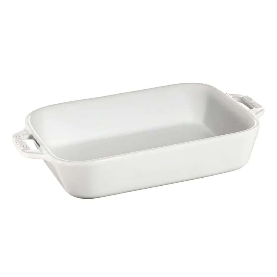 Staub rektangulär ugnsform 20 x 16 cm, vit
