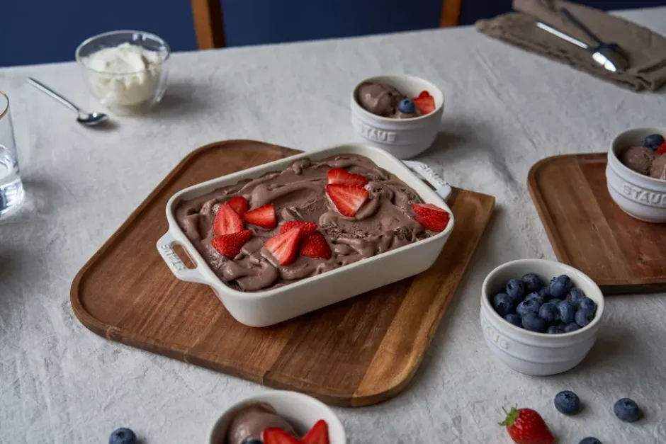 Staub rektangulär ugnsform 20 x 16 cm, vit