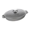 Staub ugnsform gjutjärn med lock oval 23 cm, Grafitgrå