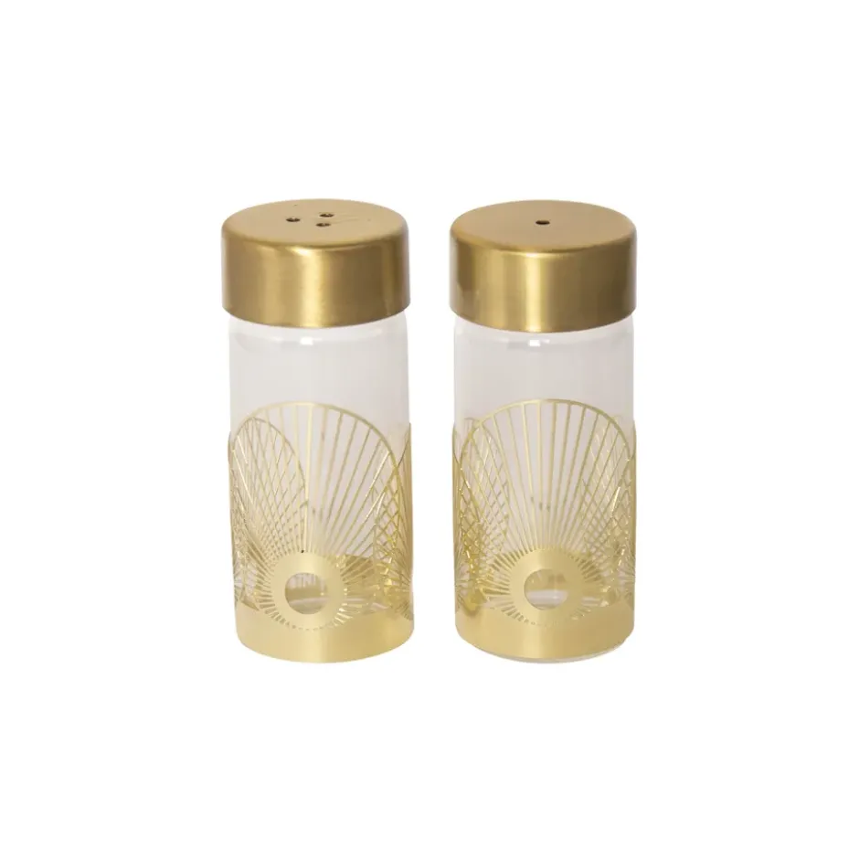 Sun salt- och pepparkar, Guld-glas