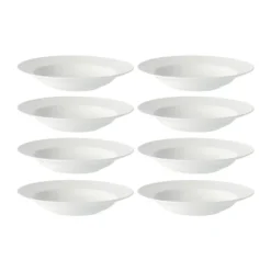 Swedish Grace djup tallrik Ø25 cm 8-pack - Snö (vit)