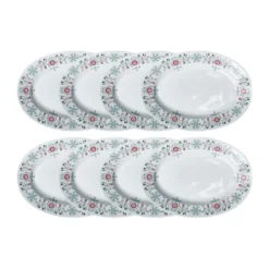 Swedish Grace Winter tallrik oval 8-pack - Vit