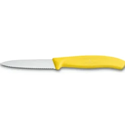 Swiss Classic grönsaks-/skalkniv tandad 8 cm, Gul