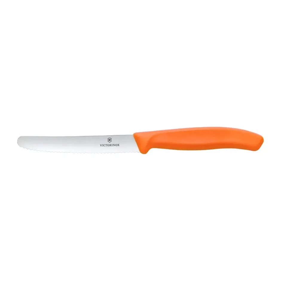 Swiss Classic korv-/tomatkniv tandad 11 cm, Orange