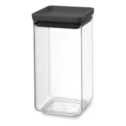 TASTY+ fyrkantig förvaringsburk 1,6 L, Mörkgrå
