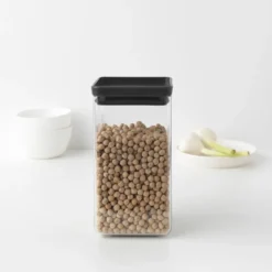 TASTY+ fyrkantig förvaringsburk 1,6 L, Mörkgrå