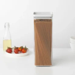 TASTY+ fyrkantig förvaringsburk 2,5 L, Ljusgrå