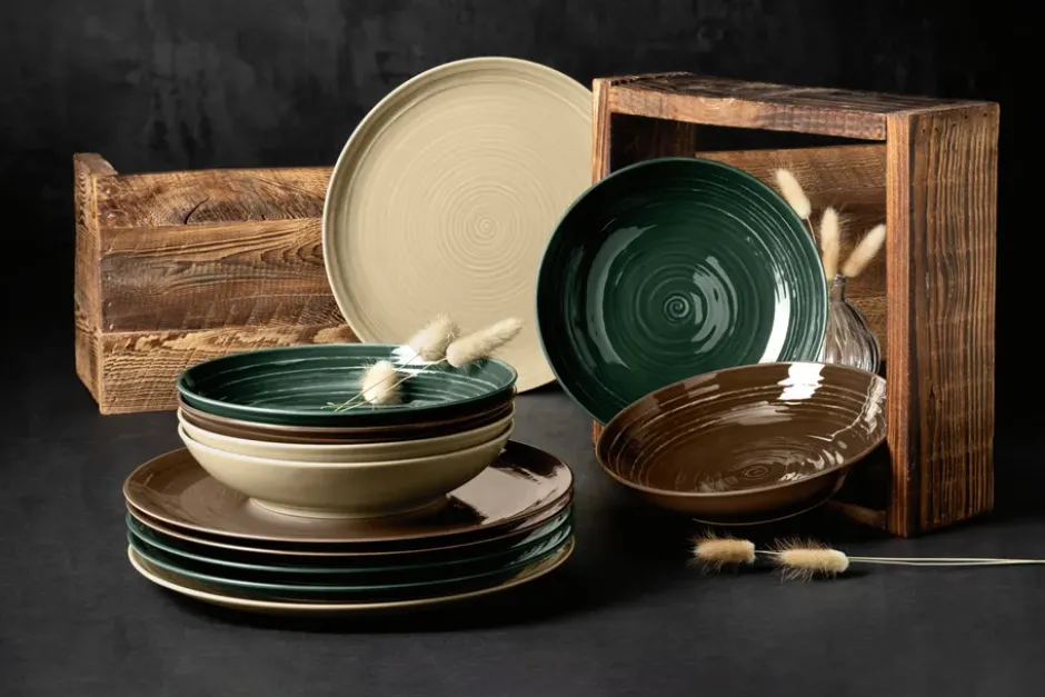 Terra djup tallrik Ø21,2 cm 6-pack, Moss Green