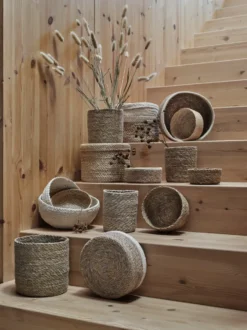 Twisted brödkorg 3-pack, Natur-grå