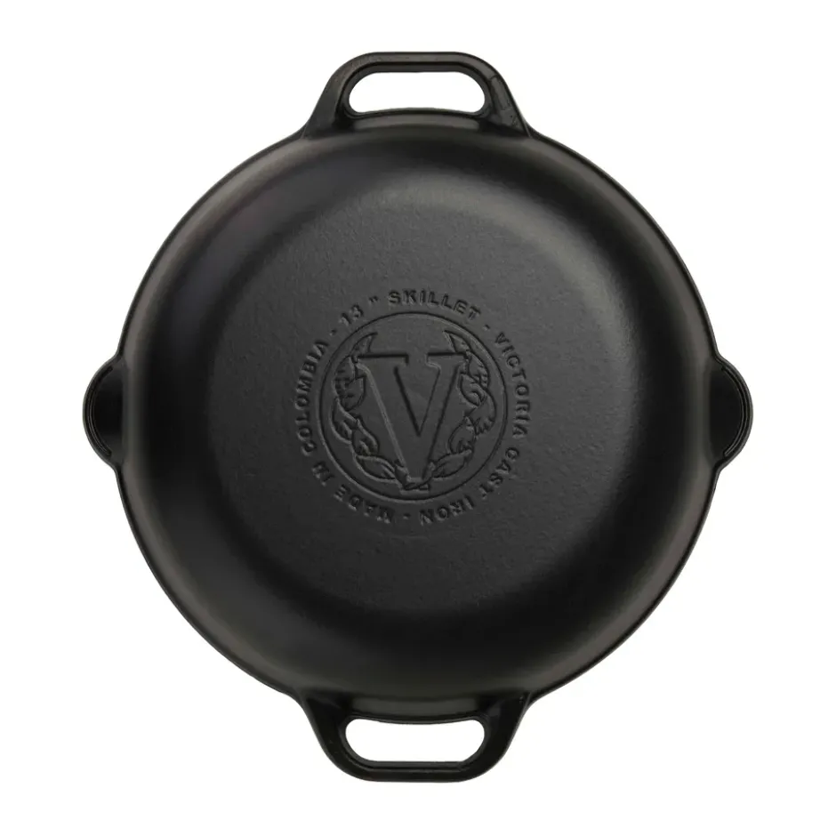 Victoria gjutjärnspanna två handtag pre seasoned, Ø33 cm