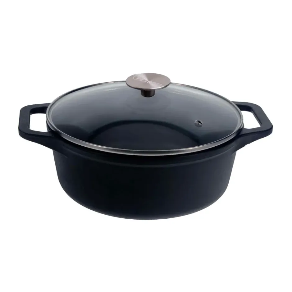 Victoria gryta gjutjärn glaslock enameled, 3,8 L