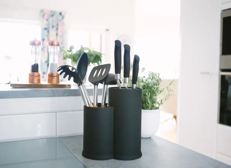 Vida knivblock och redskapsställ 23 cm, Svart