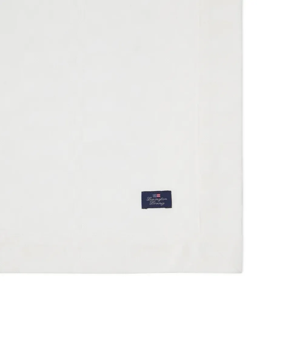 White jacquard cotton bordstablett 40x50 cm, Vit