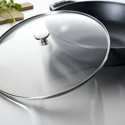 Wok med glaslock Ø30 cm 4,4 L, Grå