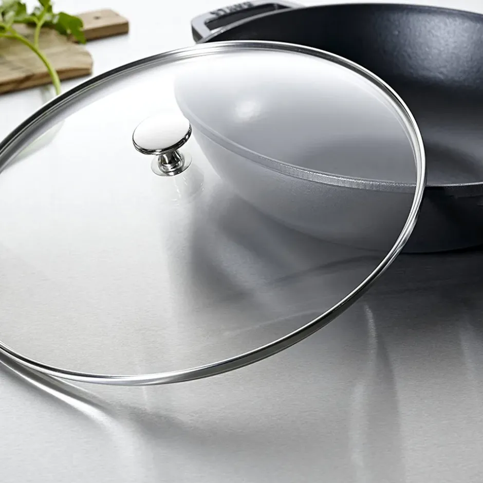 Wok med glaslock Ø30 cm 4,4 L, Grå