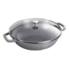 Wok med glaslock Ø37 cm 5,7 L, Grå