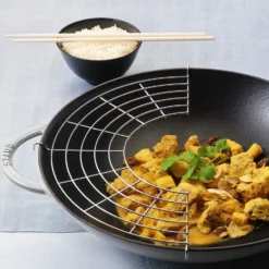 Wok med glaslock Ø37 cm 5,7 L, Grå