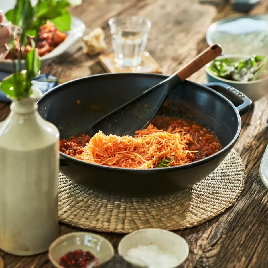 Wok med glaslock Ø30 cm 4,4 L, Svart