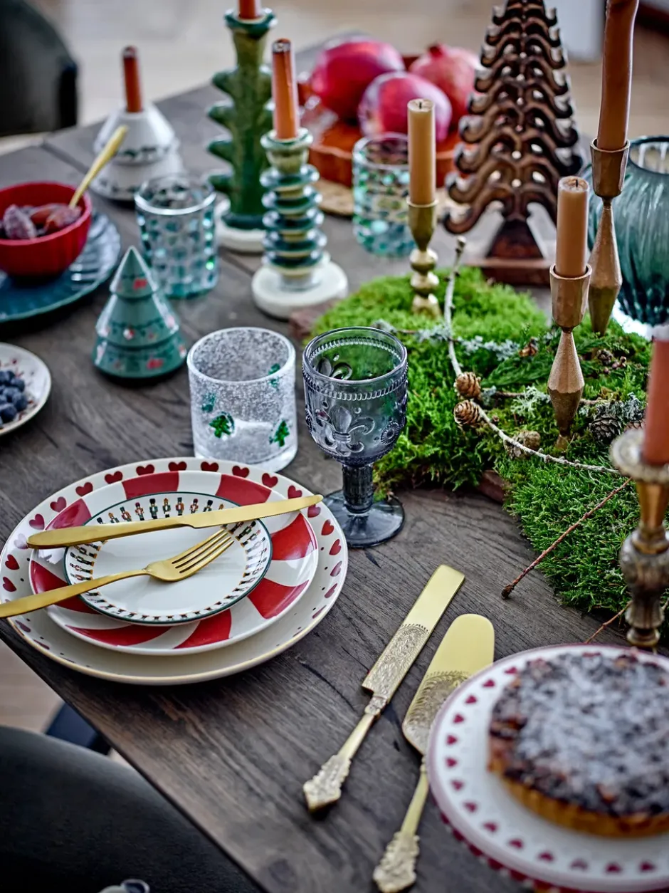 Yule tallrik Ø23 cm, Natur-röd